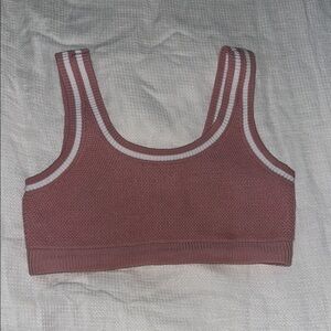 Alo  sold out Tennis Club Sweater Knit bra  ballet pink / white M